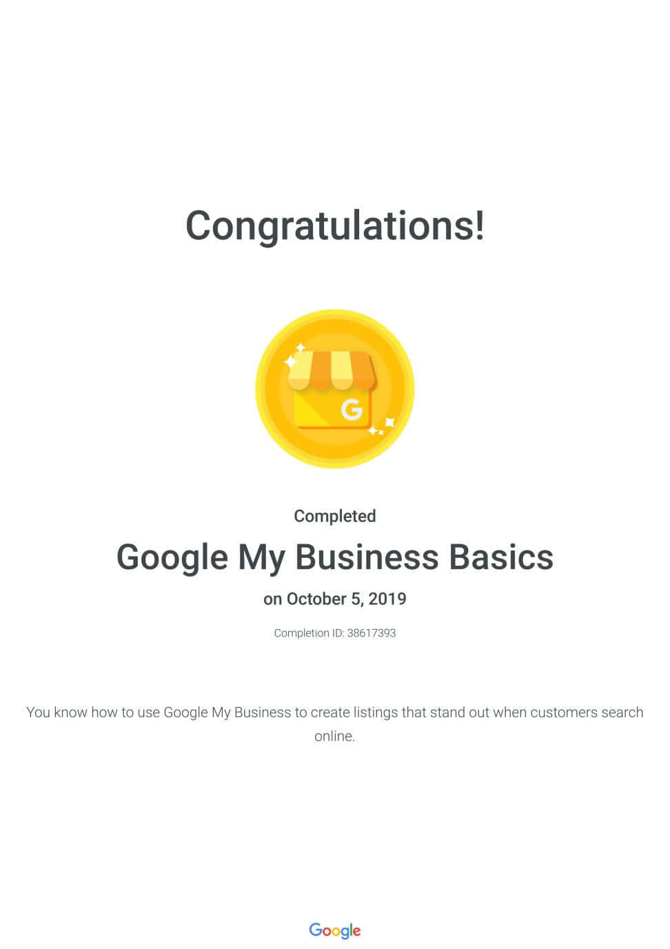 GOOGLE广告原厂证照